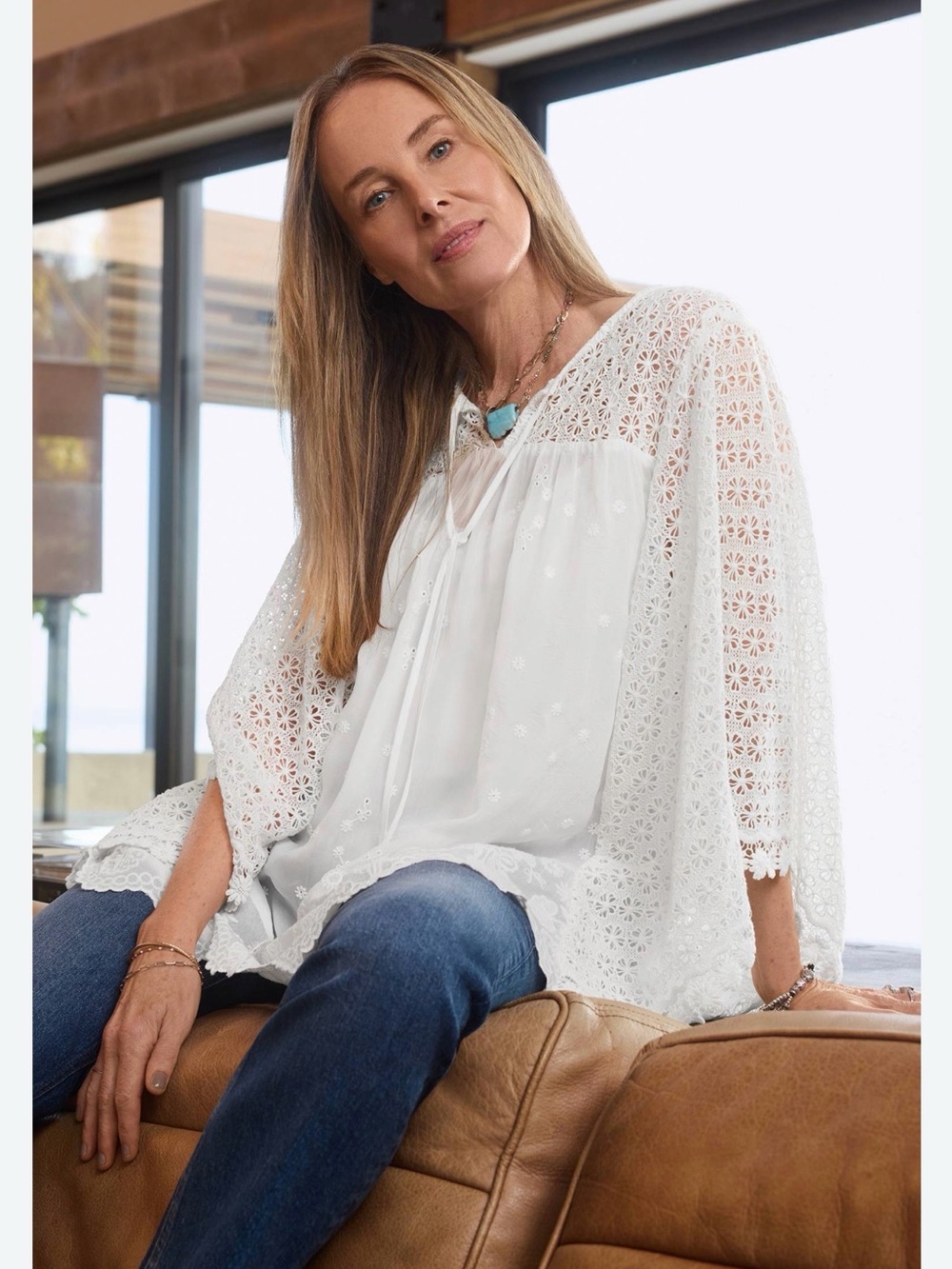 Johnny Was Womens  Melodie Tunic, White